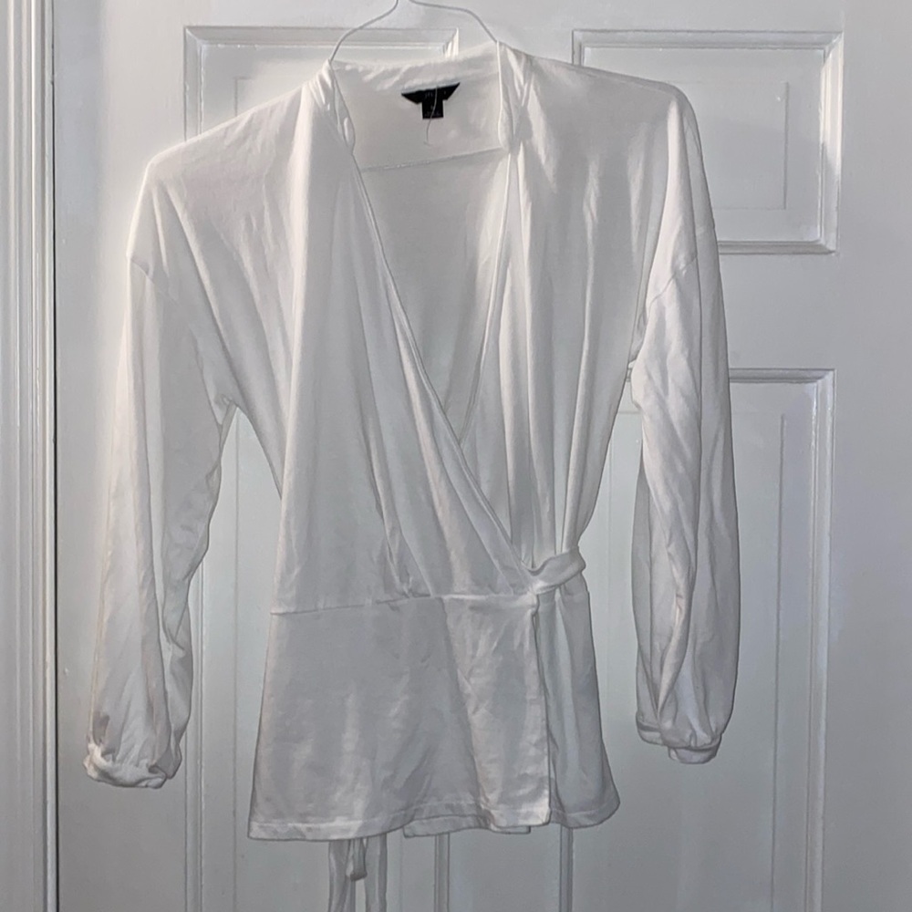 Jcrew white wrap top size small never worn